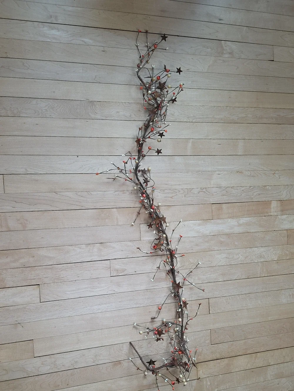 Festive Orange and Brown Star Berry Garland - Home Holiday Decor